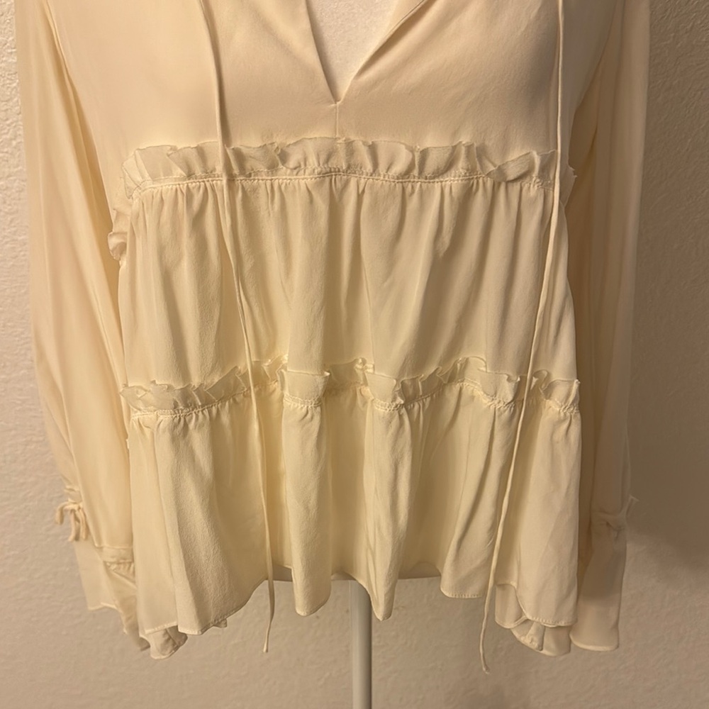 Alexis Cream Relaxed Ruffled Blouse - Picture 10 of 13